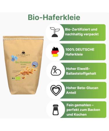 Buy 2500g German Organic Oat Bran Flour - High Protein & Fiber | Fine Ground Nutrient-Rich - Buy Online on GoSupps.com