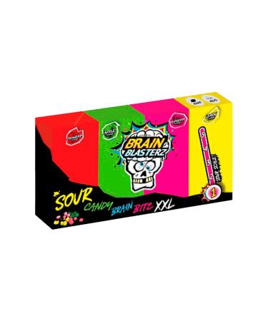 Brain Blasterz Brain Bitz XXL - 144gr de Bonbons Ultra acidul - Fraise Framboise Pomme Citron - 007