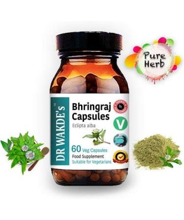 Dr. Wakde's Bhringraj Capsules - 60 Veg Capsules | Ayurvedic Supplement | Vegan & Natural | Made in the UK - Buy Online on GoSupps.com