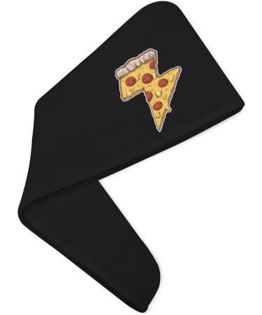 Cool Thunder Cheesy Pizza Microfiber Hair Towel Wrap for Women - Super Absorbent 10x26 Inch Hair Turban with Button - Buy Online on GoSupps.com
