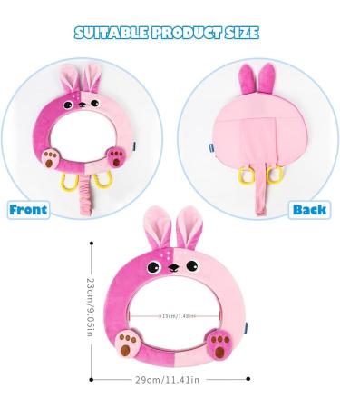 AIPINQI Baby Car Mirror - 100% Shatterproof Safety | Rear and Forward Facing Cartoon Mirror for Infant and Newborn (Rabbit) - Buy Online on GoSupps.com