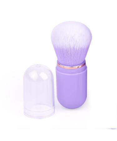 Retractable Kabuki Brush Travel Makeup Brush Blush Brush Foundation Brush Suitable for Liquid Foundation Pressed Powder Contour Cream Capsule-shape Super cute and multi-color available Purple