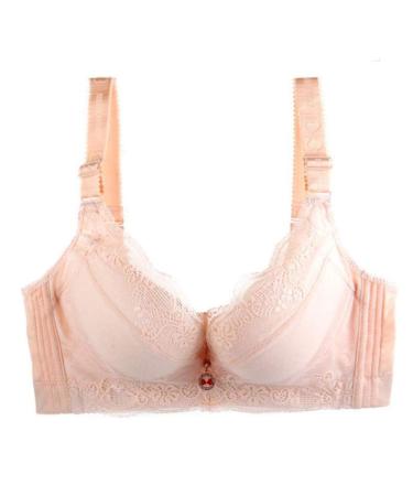 Bra Sports Extra-elastic Women's Top Breathable Trim Plus Size Adjustable Bustier Ladies Large Breasts (Beige 48B)