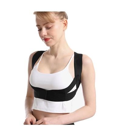 Posture Corrector for Women and Men Adjustable Back Brace Belt for Clavicle Support and Providing Pain Relief from Neck Shoulder (Color : Black Size : Small) (Black Large)