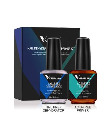 VENALISA Gel Nail Polish Set - 2Pcs 15ML Acid-Free Dehydrator & Primer for Natural Nail Prep | DIY Nail Art & Salon Quality Manicure at Home - Buy Online on GoSupps.com