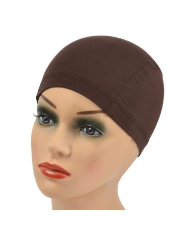Bamboo Fiber Wig Cap Comfortable Elastic Wig Cap Wearing under Wigs (Dark Brown) Dark Brown 54cm