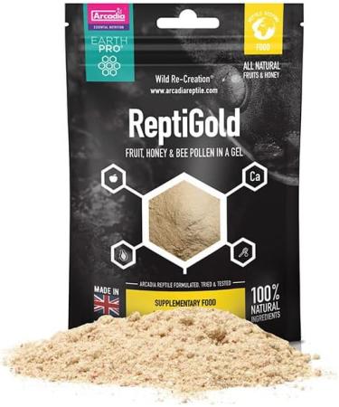 Arcadia - Earth Pro Jellypot Gold - ReptiGold - 50g - 50/50 Fruit Honey & Bee Pollen Mix - For Omnivores & Frugivores - Easy To Feed & Store - Made From All-Natural Ingredients - Buy Online on GoSupps.com