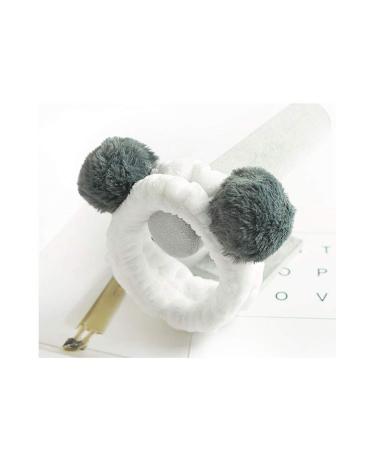 Shop Cute Gray Panda Makeup Headband for Women - Plush Elastic Hair Loop for Face Washing Shower & Spa - Buy Online on GoSupps.com