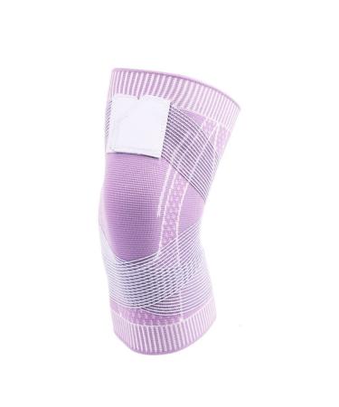 ANKOMINA Unisex Knee Compression Sleeve with Adjustable Strap Nylon Pressurized Bandage Knee Pads Brace for Knee Pain Football Volleyball Dance Skating Basketball Sports 1 PC Purple Large(154lb-1786lb)