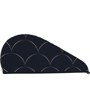 Microfiber Hair Drying Cap - Black Fish Scales Towel Wrap Soft & Absorbent Quick Dry Hair Caps for Curly Long & Thick Hair - Buy Online on GoSupps.com
