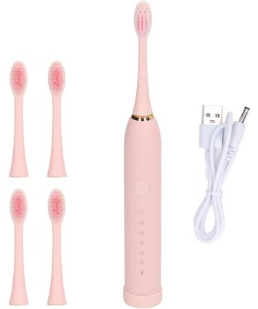 HaofyGrz03HME2-11 Refradable Electric Toothbrush - Deep Cleaning Soft Bristles IPX7 Waterproof 6 Modes for Adults - Pink - Buy Online on GoSupps.com