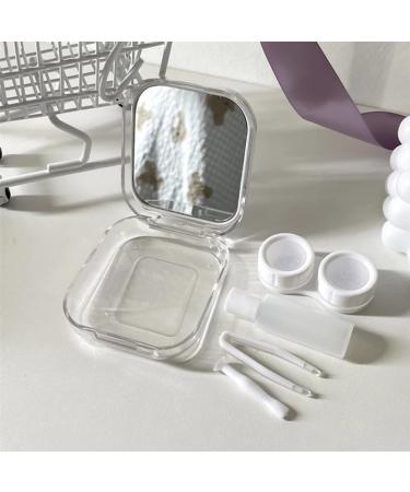 KCHYCV Laser Bear Contact Lens Case | Stylish Beauty Lens Organizer Travel Set | Perfect Gift for Girls - White Color - Buy Online on GoSupps.com
