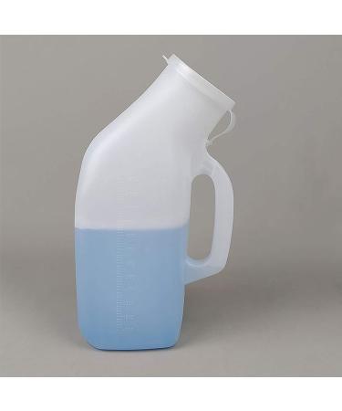 Male Portable Urinal Pee Bottles Home Urinal Potty Thick Firm Urine Bottle with Lid for Men 1000 ML White Happy - Buy Online on GoSupps.com