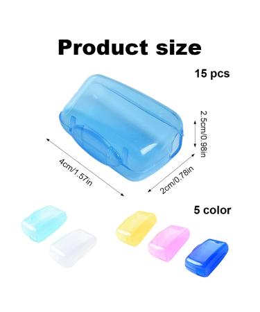 YM 15 Pack Toothbrush Head Lid - Anti-Dust Antibacterial Toothbrush Protection Cover for Home & Travel | Mixed Colors - Buy Online on GoSupps.com