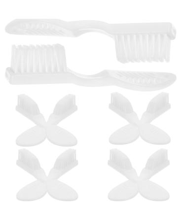 Healeved 10 pieces toothbrush cleaning brush toothbrush plastic white prison toothbrush household toothbrush toothbrush prison tiny toothbrush short grip