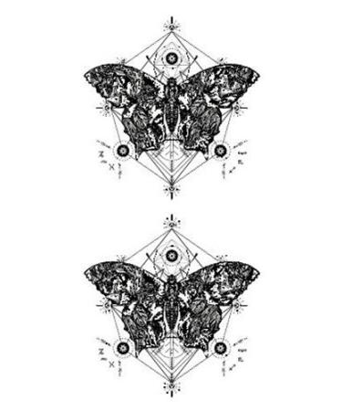 SanerLian Butterfly Temporary Tattoo Sticker Set - 12 pcs, Body Art for Women/Girls, Chest/Back/Arm Fake Tattoo, Moth Insect Design 10.5X6cm - Buy Online on GoSupps.com