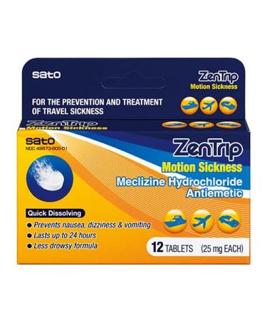 Zentrip Motion Sickness Tablets 12 Count