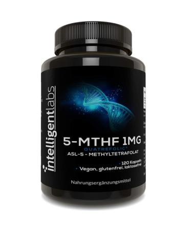 1MG 5-MTHF Methyl folacy of intelligent labs 120 capsules 4 months stock folic acid supplement at the best as a quatrefolic acid activated folate 1mg 1000mcg 5 methyl tetrahydrofolate