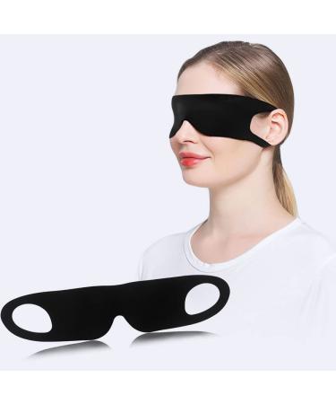 Sleep Mask for Side Sleepers Soft Eye Cover for Women Men Blackout Eye Mask Lightweight Blindfold for Travel Black-L Black Large