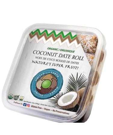 United With Earth Organic Coconut Date Rolls - 12oz (4-pack) | Non-GMO, Gluten-Free, Vegan, Paleo, Certified Organic