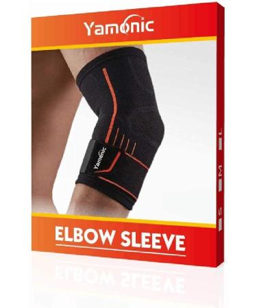 Yamonic Adjustable Elbow Support Sleeve - Optimal Relief for Tennis Golf Weightlifting & Tendinitis | Medium (25-30cm) - International Shipping Available - Buy Online on GoSupps.com