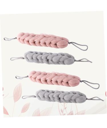 Healeved 4pcs Exfoliating Shower Sponge Pouf Set - Loofah Cloth Body Scrubber & Bath Accessories for Ultimate Cleansing and Relaxation - Buy Online on GoSupps.com