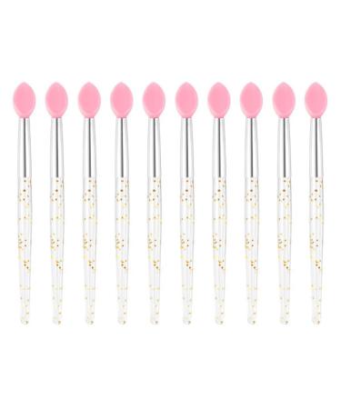 10pcs Lip Mask Brush Lip Brush Makeup Applicator Wand for Beauty Crystal Handle Applicator Lip Balm Applicator Lip Exfoliator Miss Portable Lipstick 8x0.7cm Golden