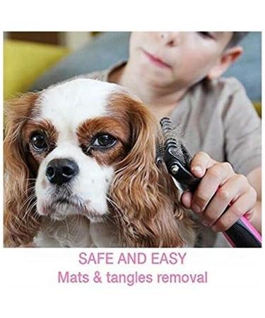 EMK Sports Professional Small Pet Dog Cat Comb Brush Grooming Comb Undercoat Rake Dematting Tool (Small Pink) - Buy Online on GoSupps.com