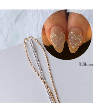 Fashion Nail Decorations Nail Accessory DIY Manicure Nail Art Chain Nail Metal Chain 0.8mm Ball(silver) - Buy Online on GoSupps.com