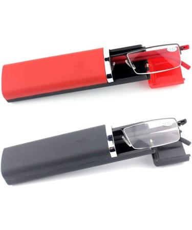 Ultra-Light TR90 Reading Glasses - 2 Pack +2.0 Dioptria for Men & Women | Classic Metal Narrow Style with Case & Cleaning Cloth - Buy Online on GoSupps.com