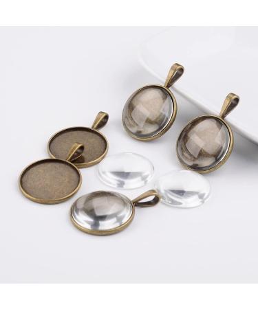 30PCS 1 Inch Clear Glass Cabochons for Crafts, Jewelry Making - Non-Calibrated Round Gems for Pendants, Rings, Necklaces - 25mm Dome Tile Clear Glass Pebbles - Buy Online on GoSupps.com