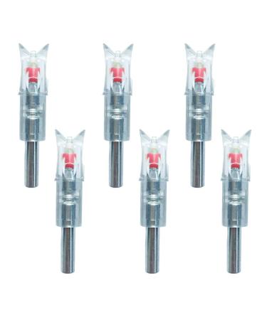 6PCS Lighted Nocks for Crossbow Bolts with 0.300"/ 7.62mm Diameter,Screwdriver Included Red