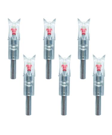 6PCS Lighted Nocks for Crossbow Bolts with 0.300"/ 7.62mm Diameter,Screwdriver Included Red
