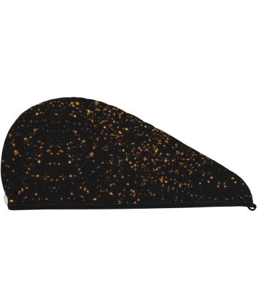 Black and Gold Coral Velvet Hair Cap | Quick-Dry Towel Wrap for Home & Travel - Perfect for Men & Women - Buy Online on GoSupps.com