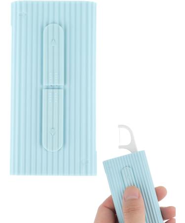 Wllhyf Tooth Flap Case - Automatic Refillable Travel Toothpick & Dental Floss Storage Box for Men & Women (White Blue Pink) - Perfect for On-the-Go Oral Care - Buy Online on GoSupps.com