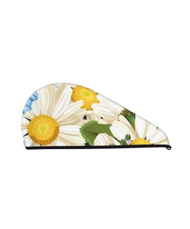 Bees Collecting Nectar Microfiber Hair Towel Soft Super Absorbent Hair Towel Wrap for Women Coral Velvet Quick Dry Hair Cap for Long Curly and Thick Hair