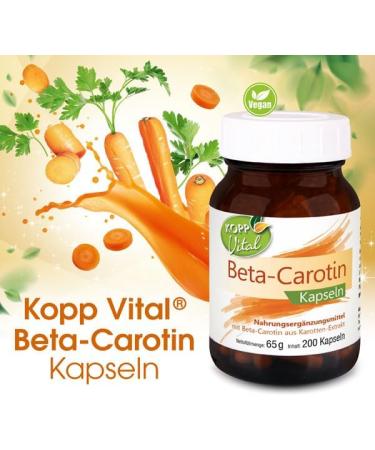 KOPP Vital Beta-Carotene Capsules - 6 x 200 Capsules | Premium Carrot Extract & Vitamin A | Pharmacy Quality International Shipping - Buy Online on GoSupps.com