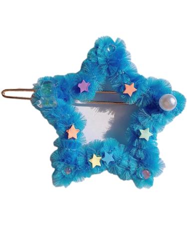 hgnxa Spring Plush Star Side Hairpin for Woman Cute Sweet Style Charm Hair Clip Aesthetics Hair Accessories 13 light blue - Buy Online on GoSupps.com