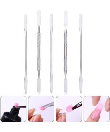 5pcs Makeup Spatulas Cosmetics Mixing Tools Metal Spatula Nail Art Beauty Scoop Facial Cream Mixing Stick for Mixing and Sampling (Silver) - Buy Online on GoSupps.com