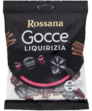 Italian Gourmet E.R. Rossana Fida LIQUORICE Drops Liquorice Stuffed Candy Individually Wrapped Gluten Free Vegan 175g + Italian Gourmet Polpa 400g (Pack of 6)