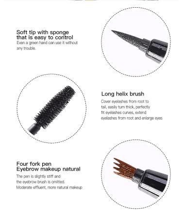 3-in-1 Black Eyebrow Pencil, Eyeliner, and Mascara - Multi-functional Beauty Tool - Buy Online on GoSupps.com