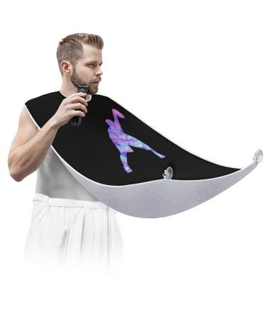 Slam Dunk Decor Beard Apron Beard Bib Apron for Men soft Non-Stick Material Beard Hair Catcher Fabric Beard Bib with 2 Suction Hooks for Shaving Trim (Black) Color-2