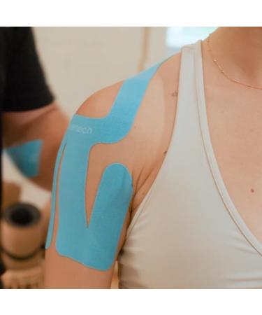 Spidertech Professional Kinesiology Tape - Pre-Cut Right Shoulder Support for Athletes & Physios | Pain Relief Blue (4 Pack - Buy Online on GoSupps.com