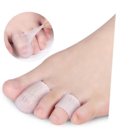 Healeved 5 Pairs Thumb Protector Silicone Gel Toe Cushion - Transparent Hammer Toe Sleeve for Toe Protection and Comfort - Buy Online on GoSupps.com