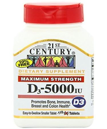 21st Century D 5000 iu Tablets 110-Count Pack of 2