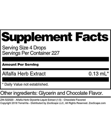 Alfalfa Herb Glycerite Liquid Extract (1:5) - Chocolate Flavored (1 oz ZIN: 522020) - Buy Online on GoSupps.com