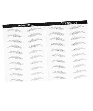 FOMIYES 2 Pairs Waterproof Stickers Authentic Eyebrows Transfer Stickers 6d Disposable Eyebrow Stickers