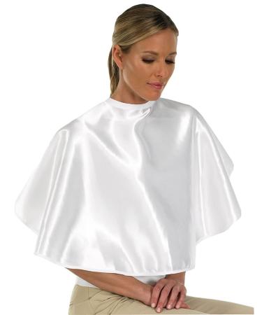 Canyon Rose Esthetician's Client Cape  For Makeup Application  White Satin Reflects Light Upwards To Face  Helps Eliminate Shadows for Even Makeup Application