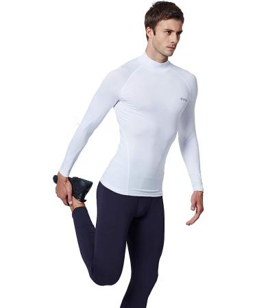 EXIO Men's Mock Compression Baselayer Top - Cool Dry Long-Sleeve Shirt - Medium Tall - Buy Online on GoSupps.com