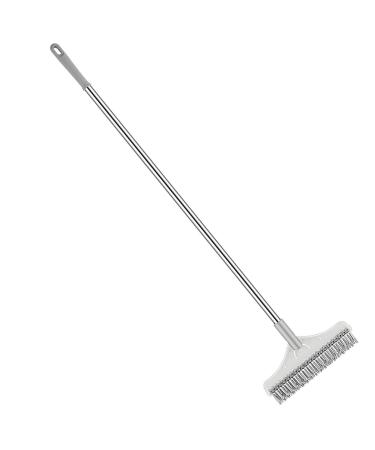 Virtcooy 3 in 1 Floor Scrubber | Floor Scrubber Brush with Long Handle | Shower Cleaning Brush with Triangular Rotating Brush Head for Flooring and Wall White